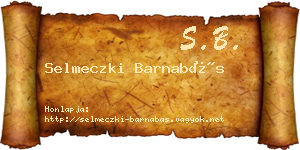 Selmeczki Barnabás névjegykártya